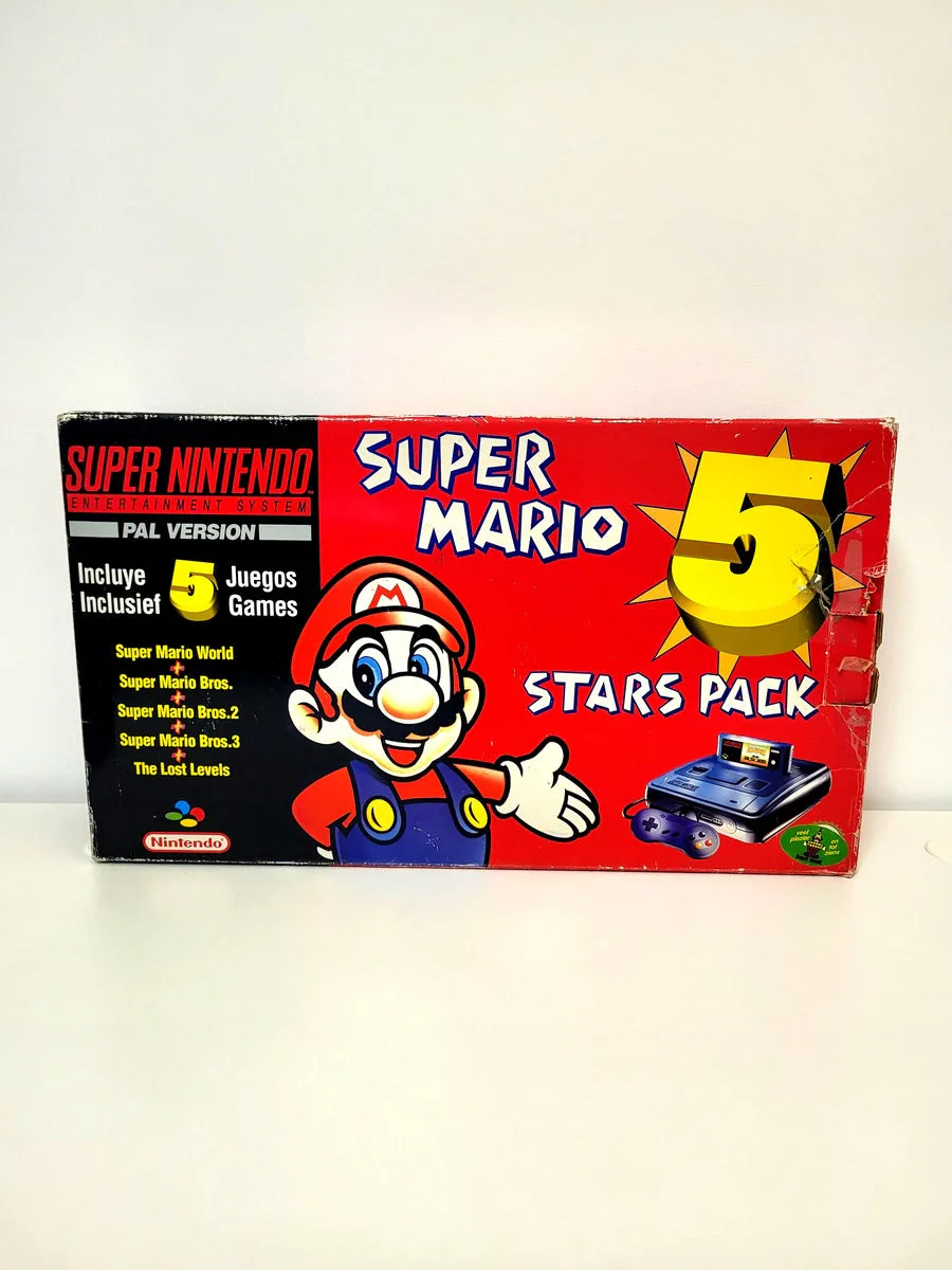 Super Mario 5 Stars Pack Console - Super Nintendo - SNES voorkant